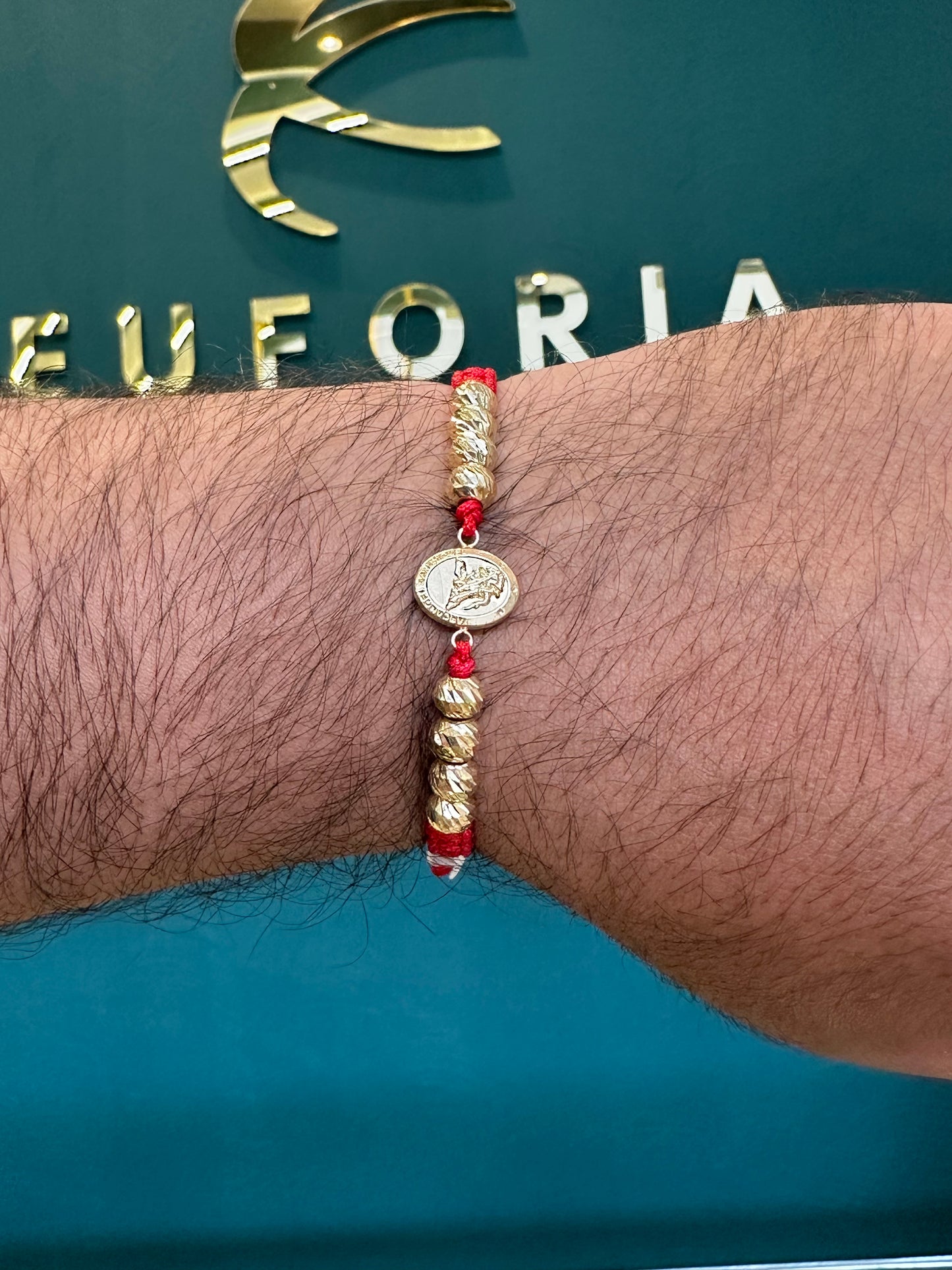 Manilla tejida herraje san Miguel arcángel - 8 balines número 6 mm/ 1.9 gr