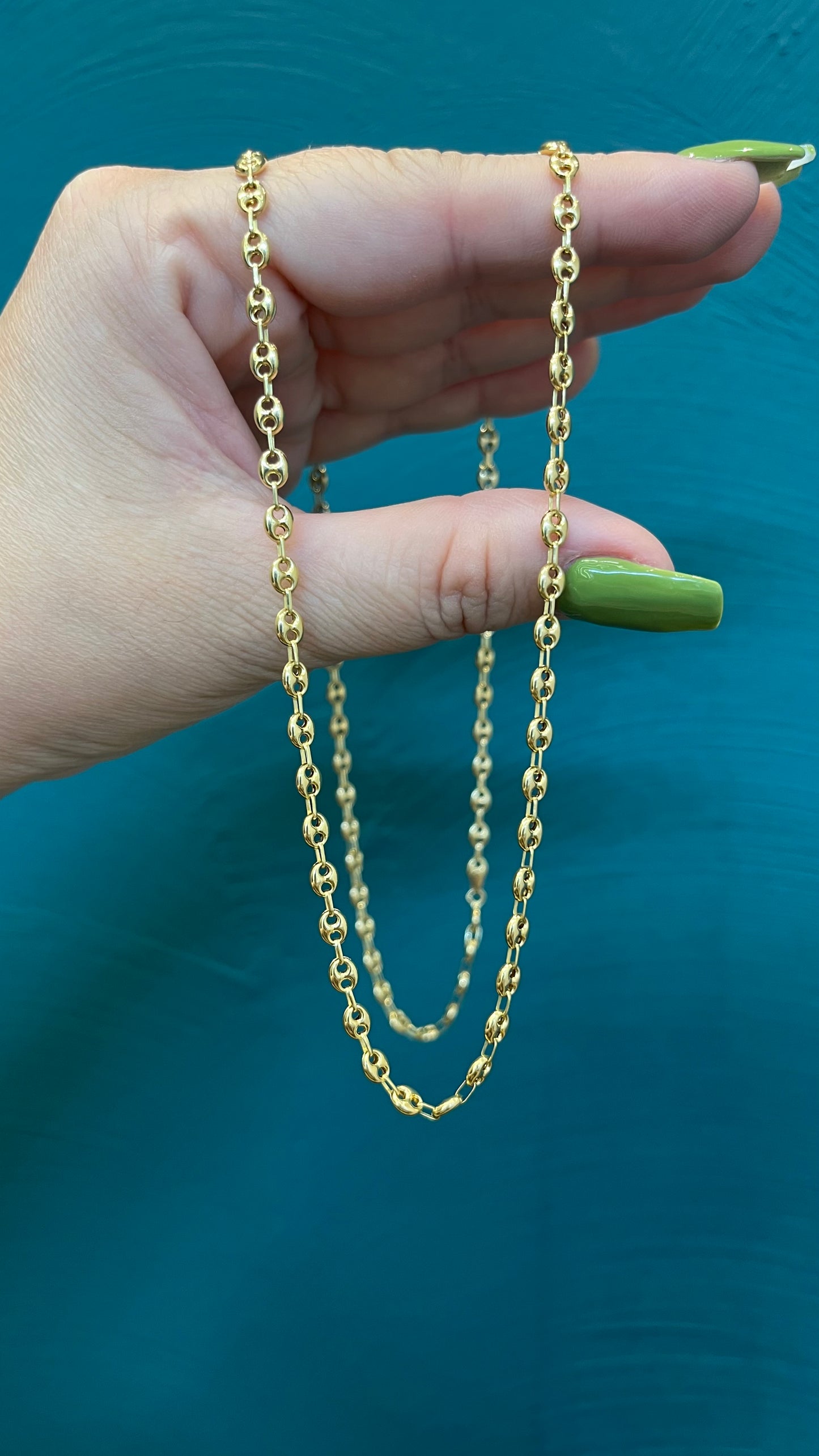 Cadena tejido GCC / 60cm / 6.5 gr / oro nacional