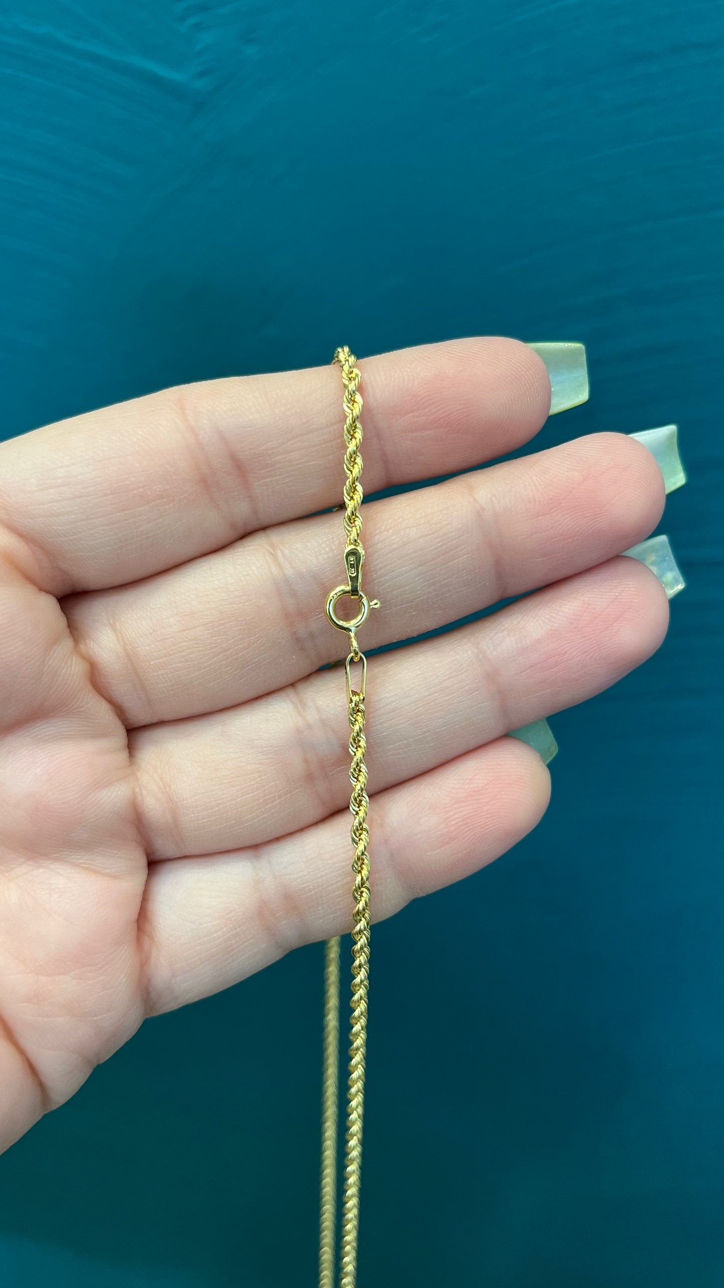 Cadena tejido lazo / 60cm / 3.6 gr / oro italiano