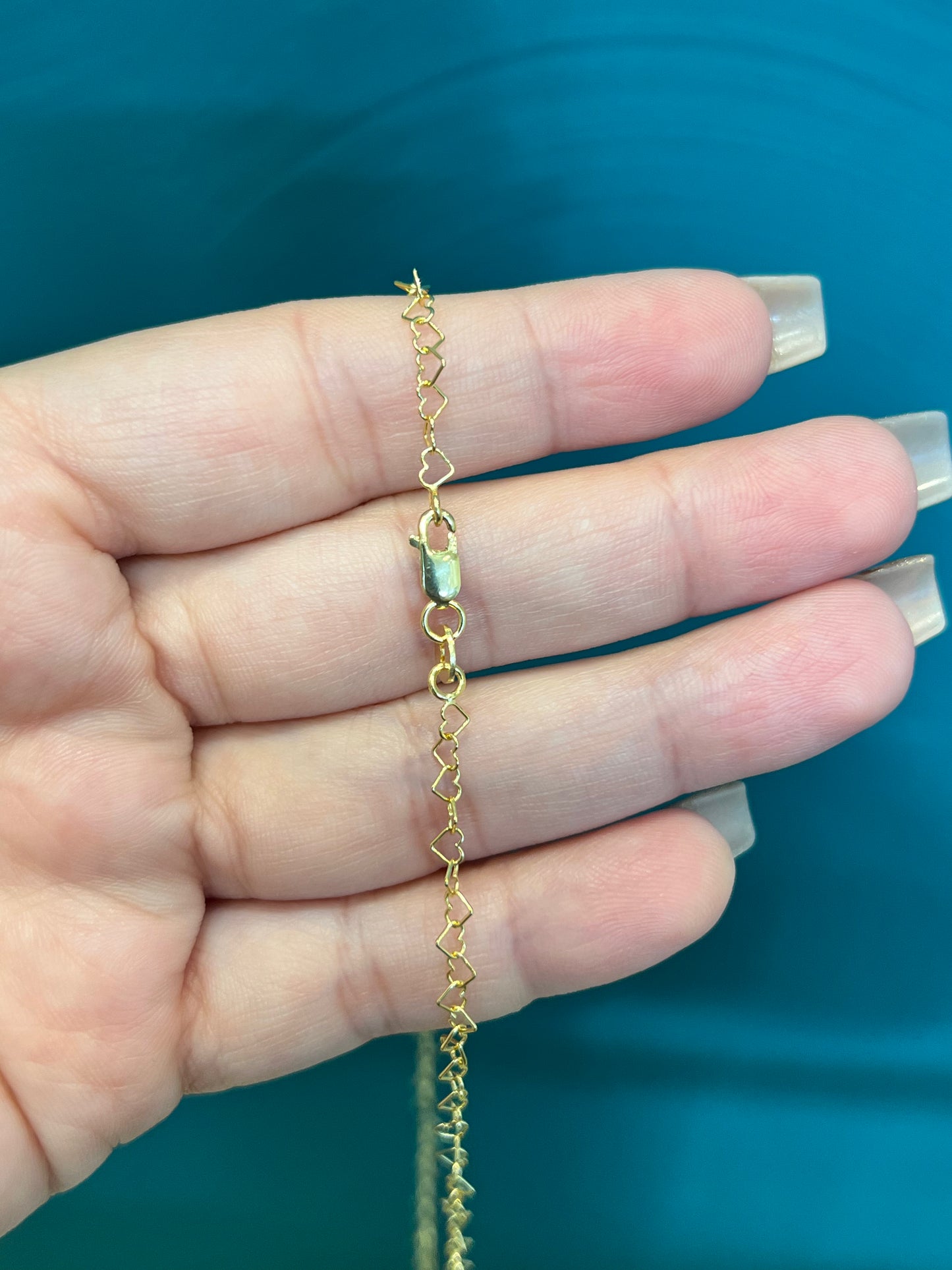 Cadena de dama en forma de corazón / 45 cm / 3.3 GR / oro italiano