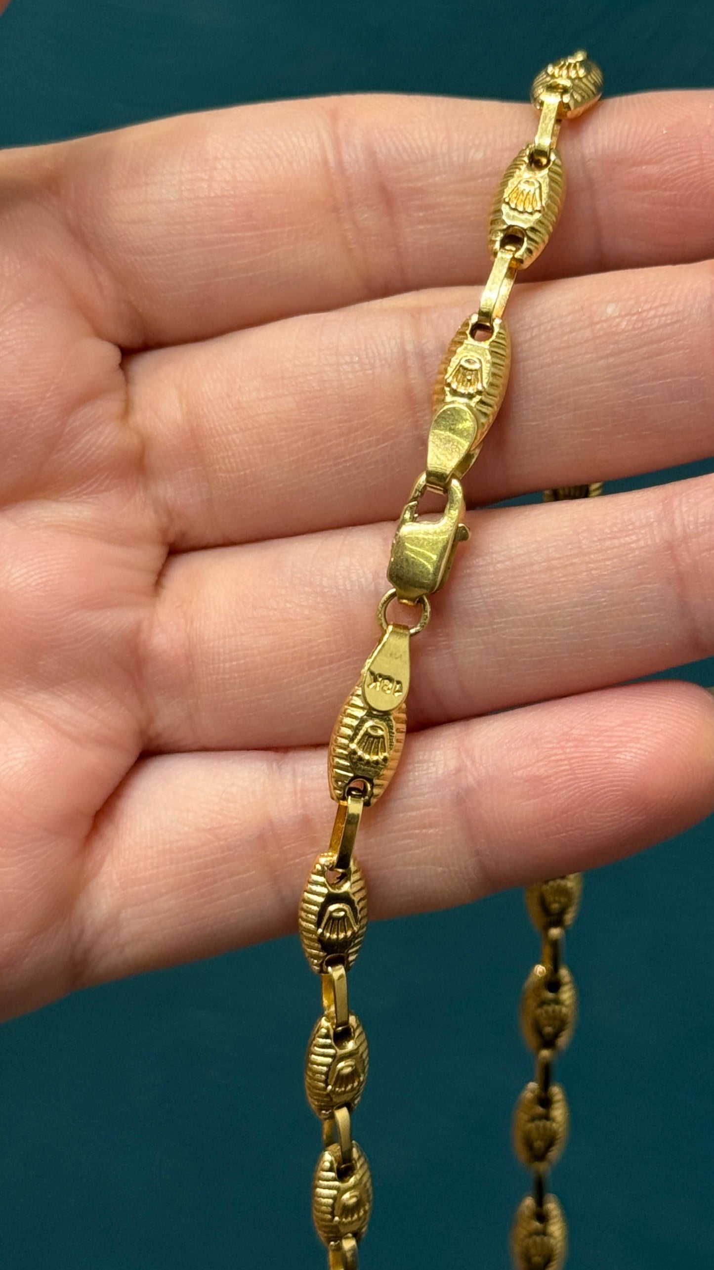 Cadenatejido rustico / 60cm / 15.5gr / oro nacional