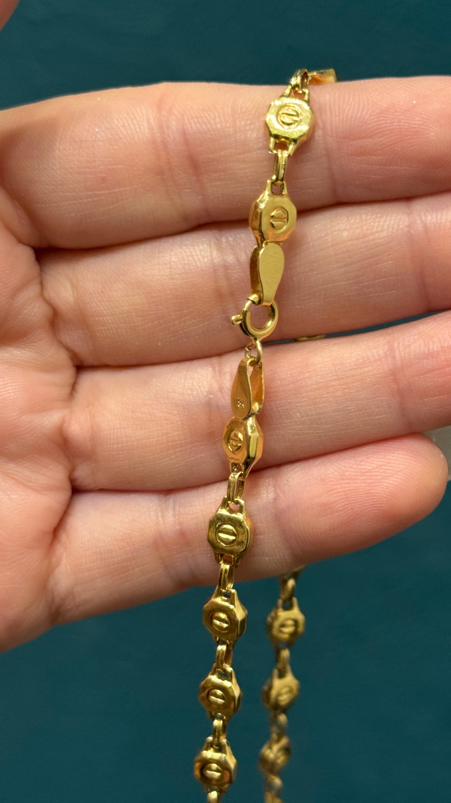 Cadena tejido rustico / 65cm / 12.9 gr / oro nacional