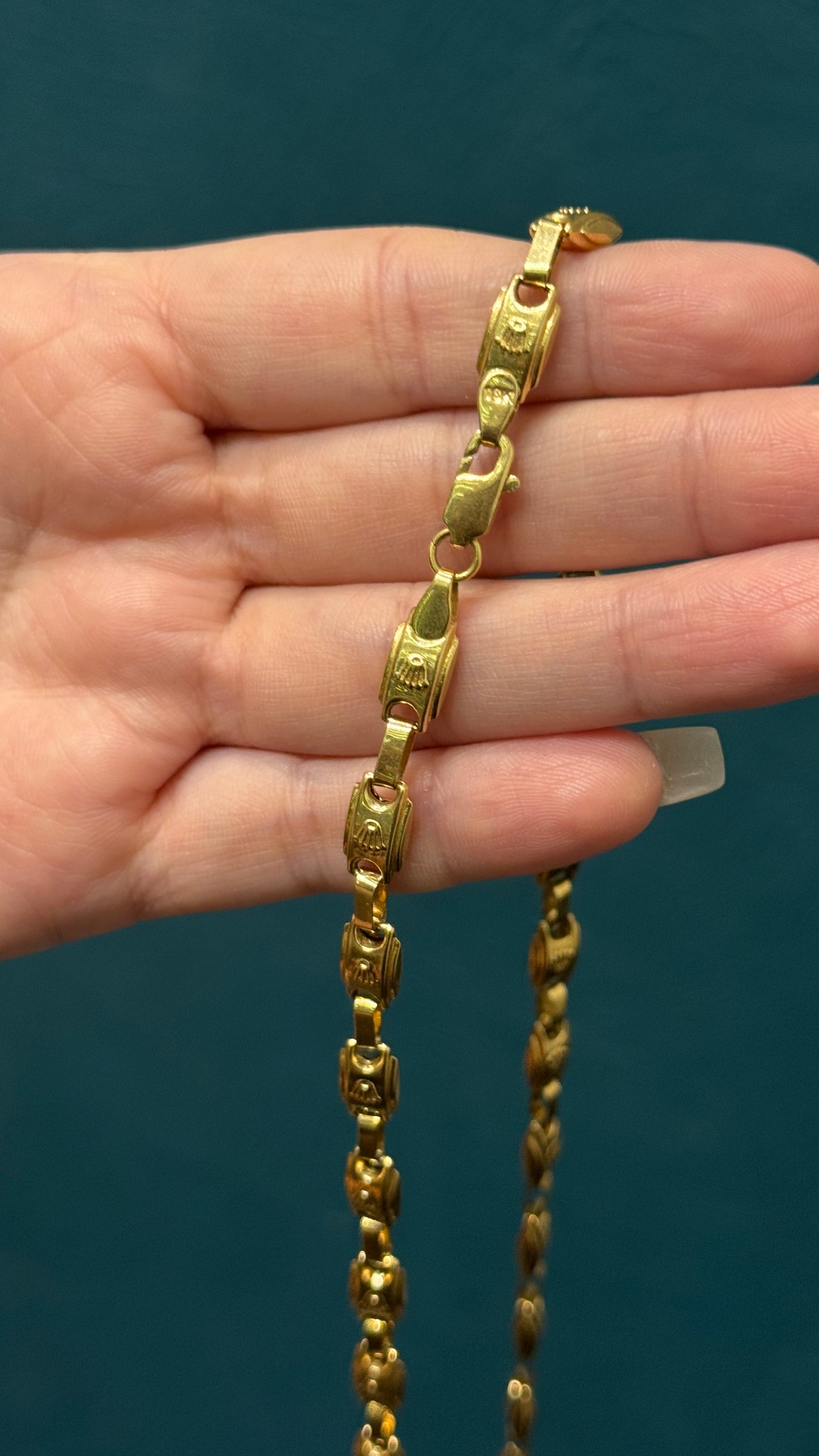 Cadena tejido rustico / 60cm / 18.2 gr / oro nacional