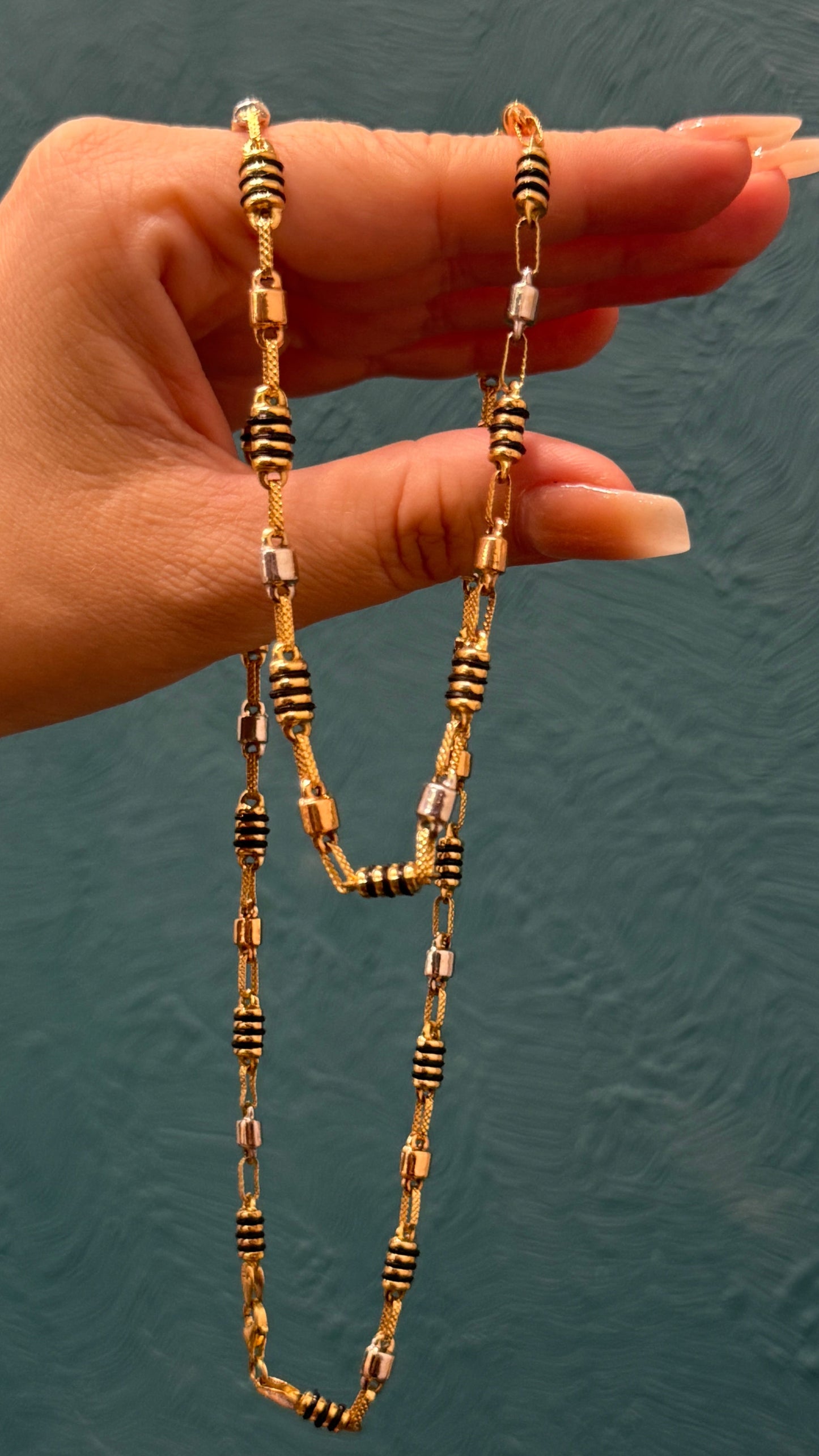 Cadena tejido Rústico tres oros / 65cm / 14.9gr / oro nacional