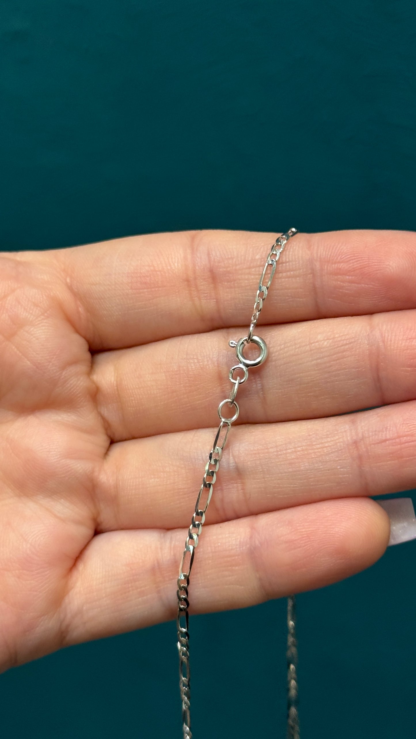 CADENA tejido 3 en 1 / oro blanco / 50 cm / 3.0 gr / oro italiano