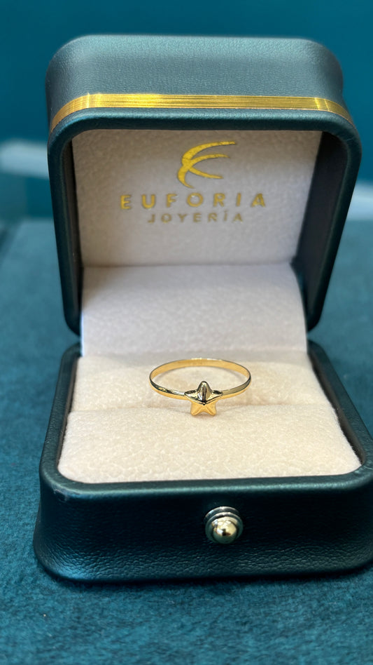 Anillo de dama forma estrella - Oro nacional / talla 7 - 0.8 gr