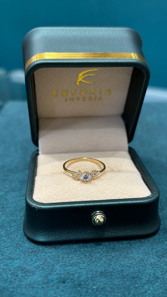 Anillo solitario - Oro nacional / talla 7 - 1.5 gr
