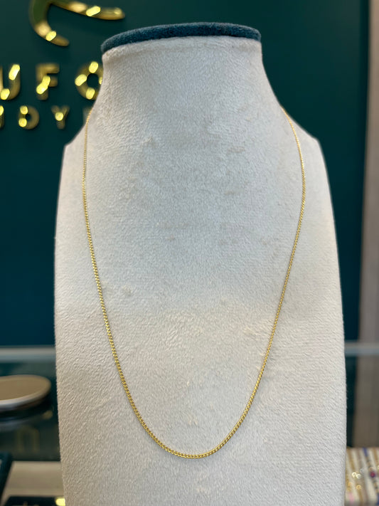 Cadena tejido cubano / 50 cm / 1.7 gr / oro italiano