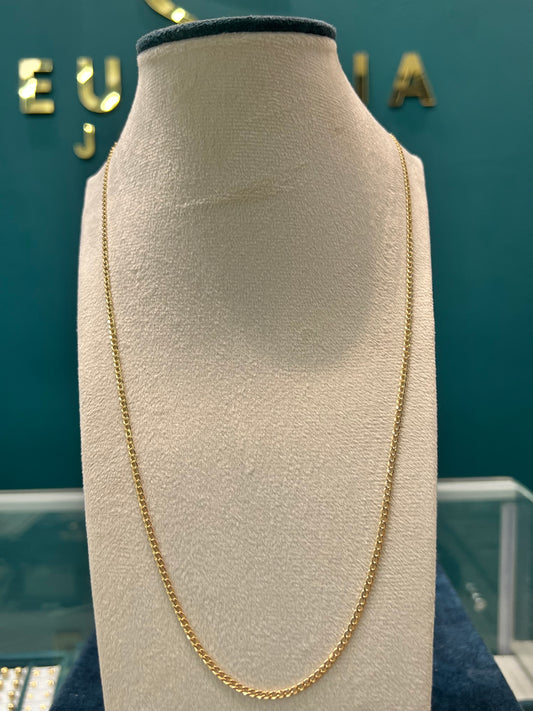 CADENA TEJIDO CUBANO / 60CM / 3.4 GR / ORO ITALIANO