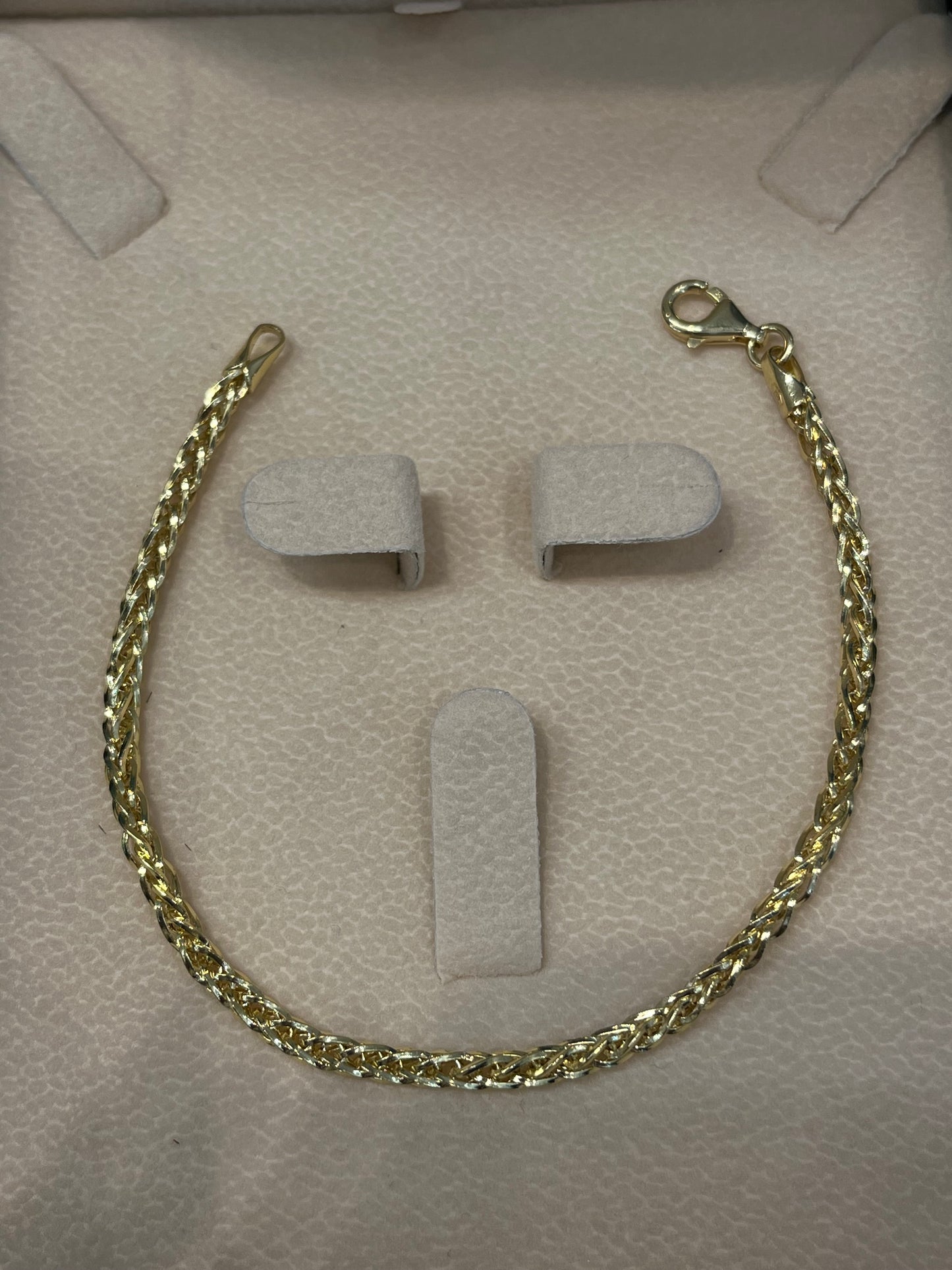 Pulso tejido espiga / 20 cm / 4.4 gr / oro italiano