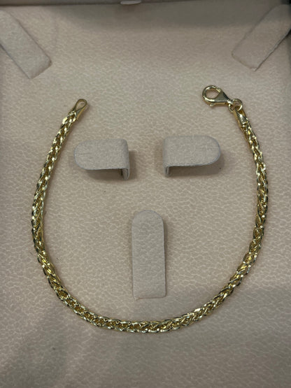 Pulso tejido espiga / 20 cm / 4.4 gr / oro italiano