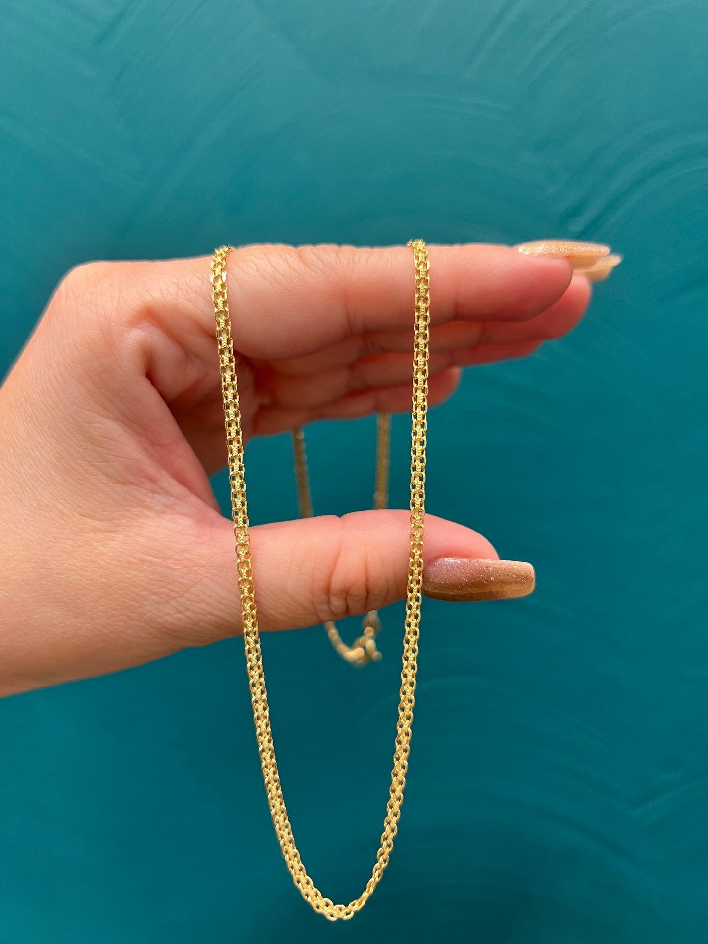 Cadena de dama tejido chino / 50 cm / 6.2 gr / oro italiano