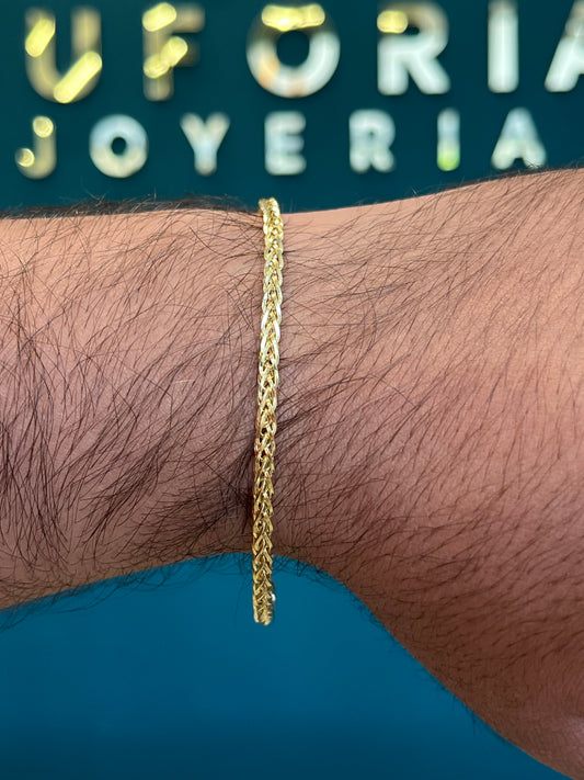 Pulso tejido espiga / 20 cm / 4.4 gr / oro italiano