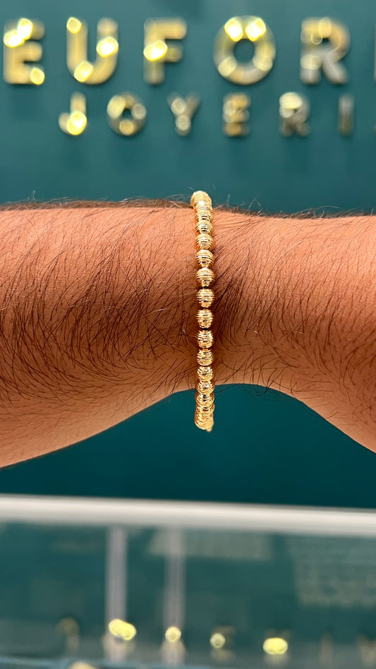Pulso militar diamantado / ajustable 18-20 cm / 6.1 GR / ORO ITALIANO