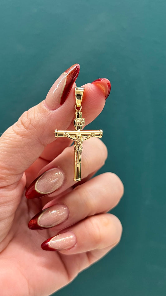 Dije de cruz troquelado - Oro nacional / 1.6 gr