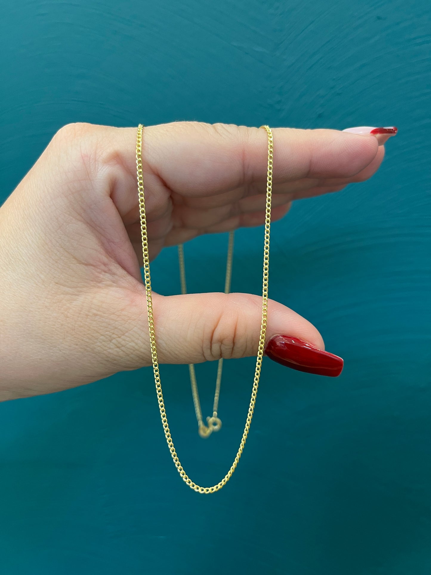 Cadena tejido cubano / 50 cm / 1.7 gr / oro italiano