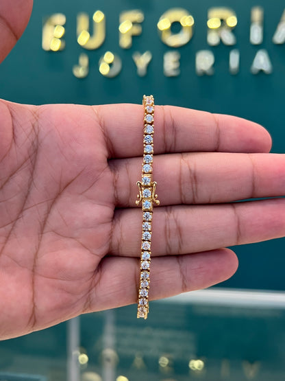 Pulso tennis de circones - Oro nacional / 19.2 gr - 18 cm