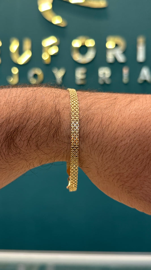 Pulso chino macizo - Oro italiano / 5.9 gr - 20.5 cm