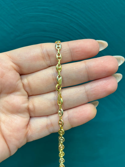 Cadena GCC en 3 oros - Oro nacional / 50 cm -7.5 gr