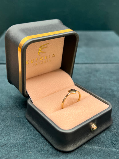 Anillo corazón con circon / talla 7 / 1.5 gr / oro nacional