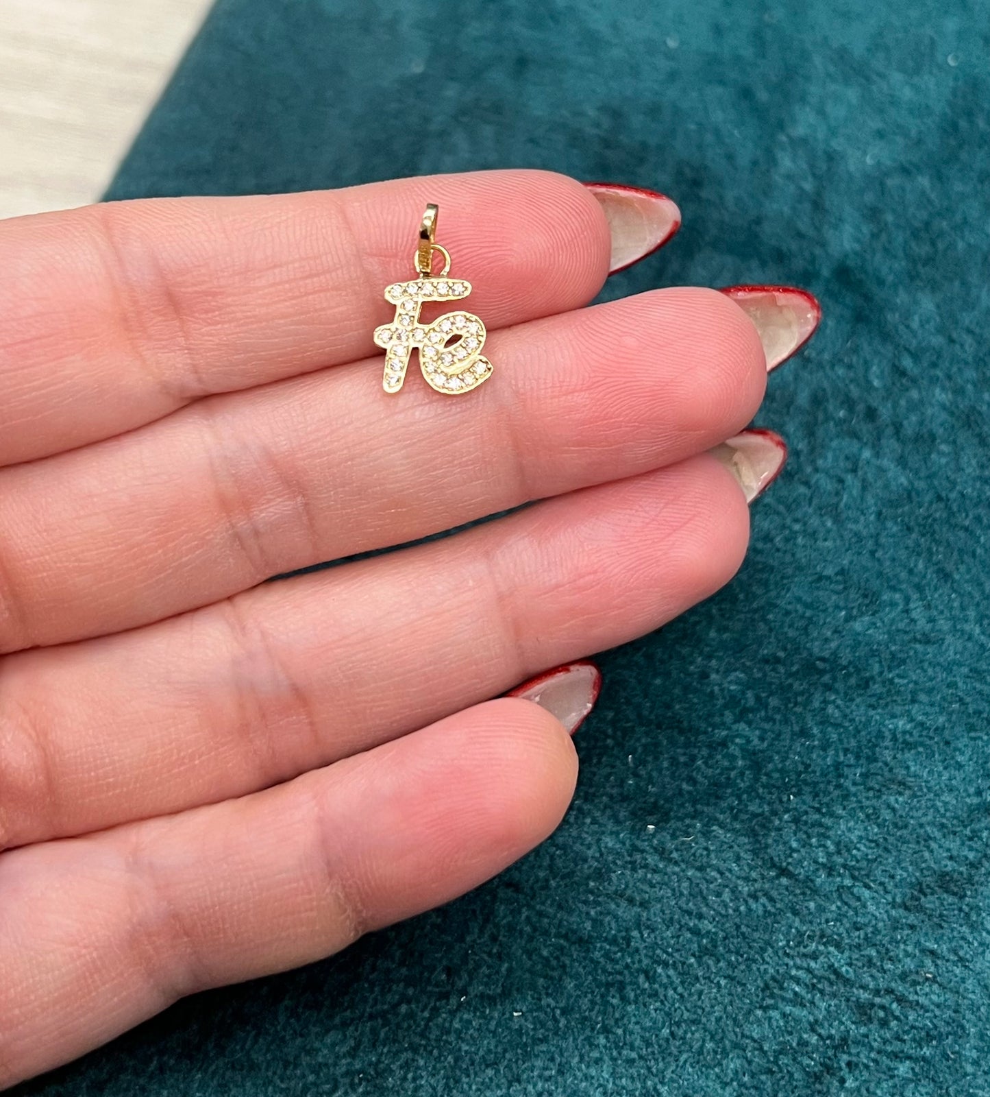 Dije de fe con circones - Oro nacional / 0.8 gr