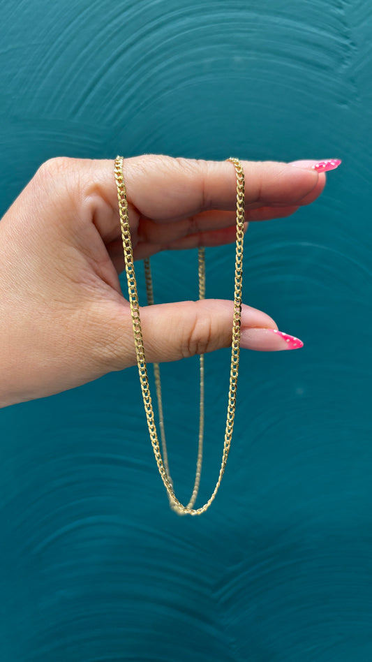 Cadena caballero mini cubana - Oro italiano/ 3.0 gr - 60 cm
