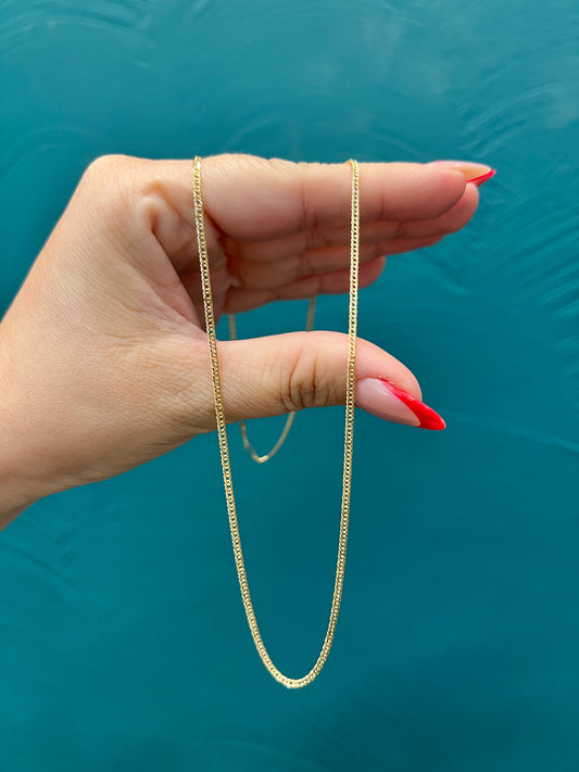 Cadena mini cubana martillada - 50 cm / 1.6 gr