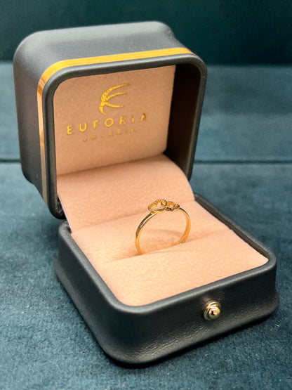 Anillo corazones enlazados / talla 6 ¾ / 1.4 gr / Oro nacional