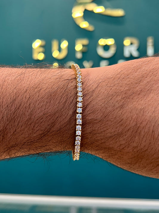 Pulso tennis de circones - Oro nacional / 19.2 gr - 18 cm