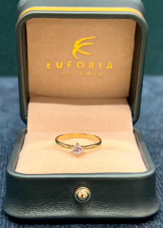 Anillo solitario con circon
