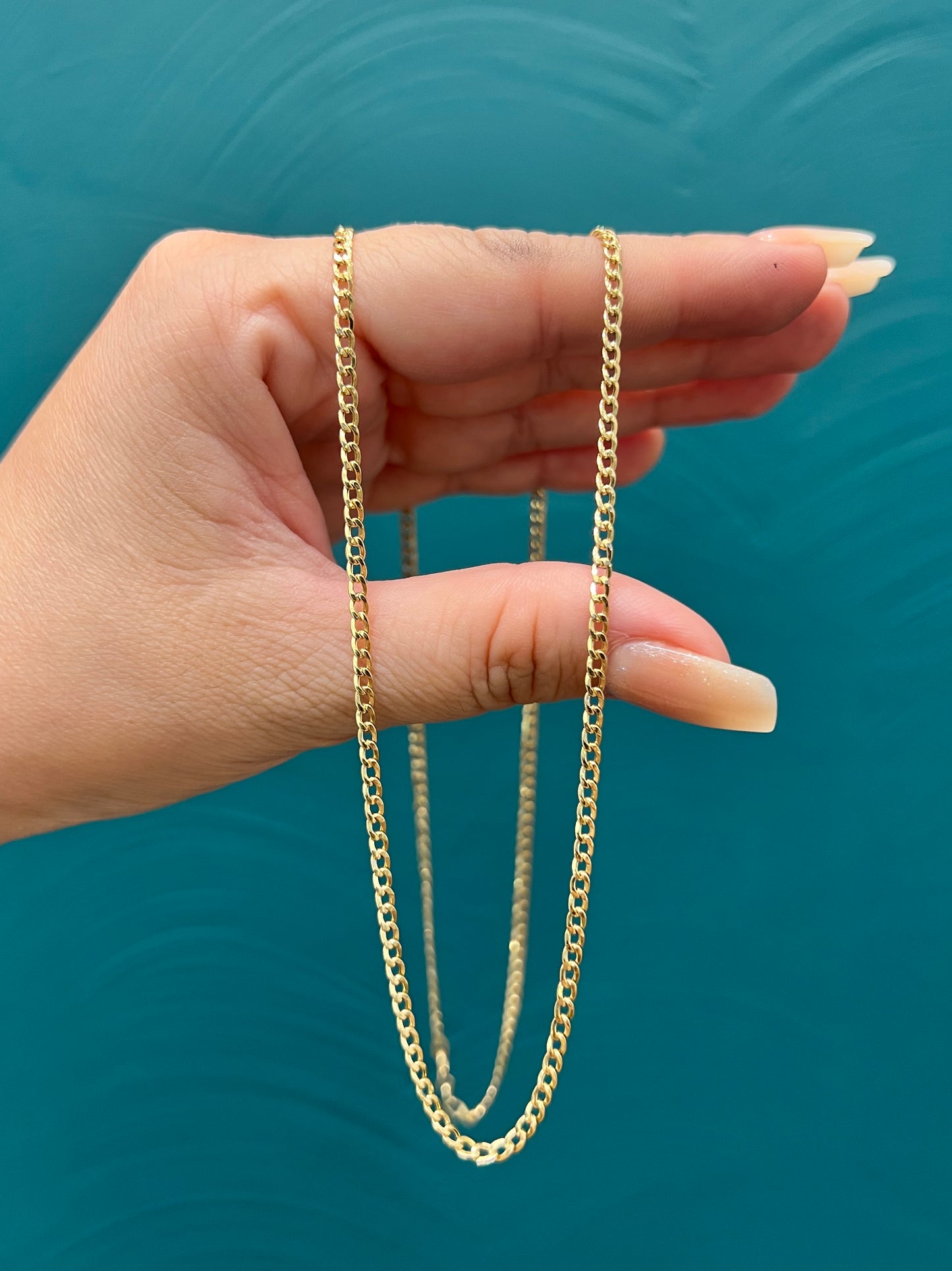 CADENA TEJIDO CUBANO / 60CM / 3.4 GR / ORO ITALIANO
