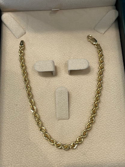 Pulso tejido lazo / 21 cm / 5.6 gr / oro italiano