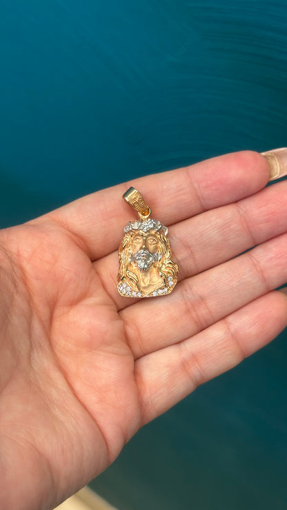 Dije rostro Jesús - Oro rosado / 5.6 gr
