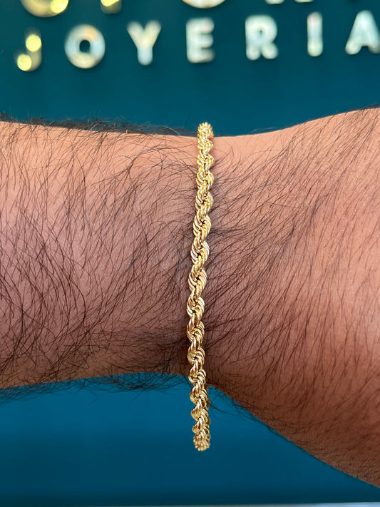 Pulso tejido lazo / 21 cm / 5.6 gr / oro italiano