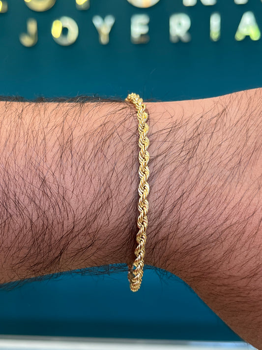 Pulso tejido lazo / 19 cm / 3.8 gr / oro italiano