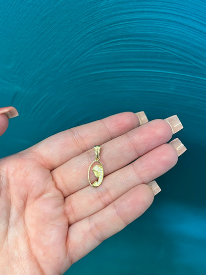 Dije silueta de la virgen -Oro nacional / 0.8 gr
