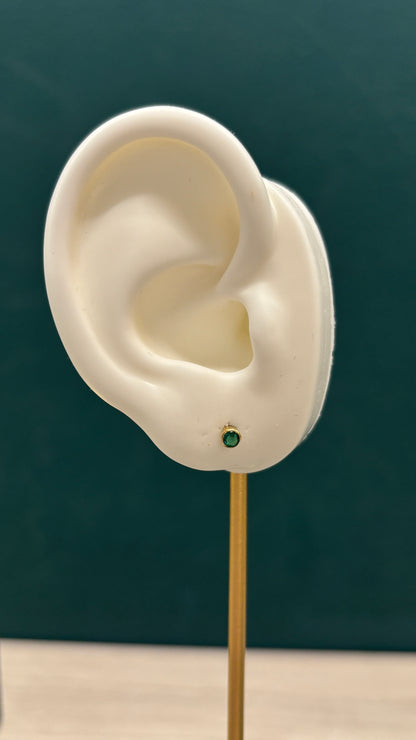 Topo mini circón verde / Oro nacional - 0.5 gr
