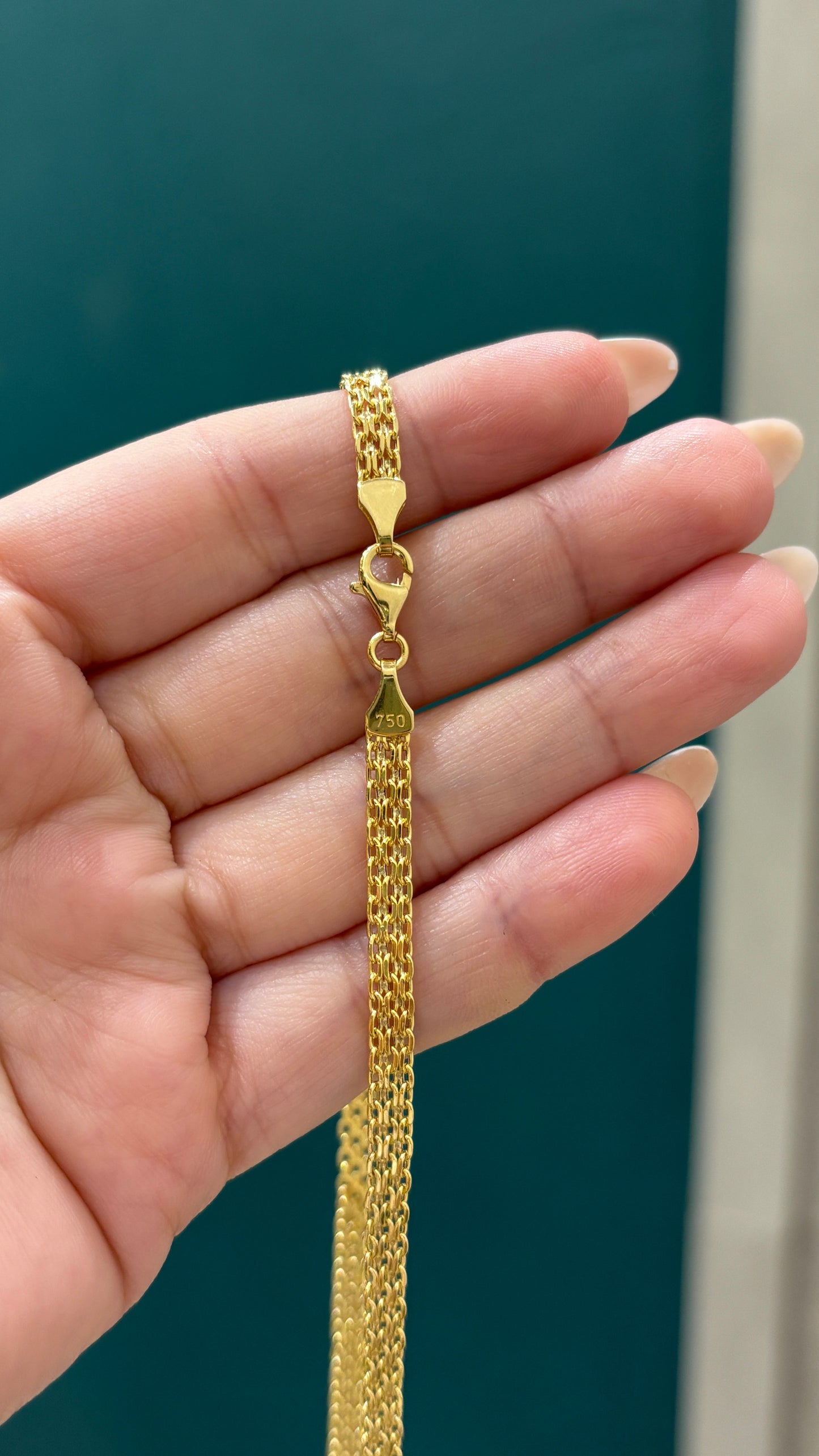 Cadena tejido chino - Oro italiano / 60 cm - 8.2 gr