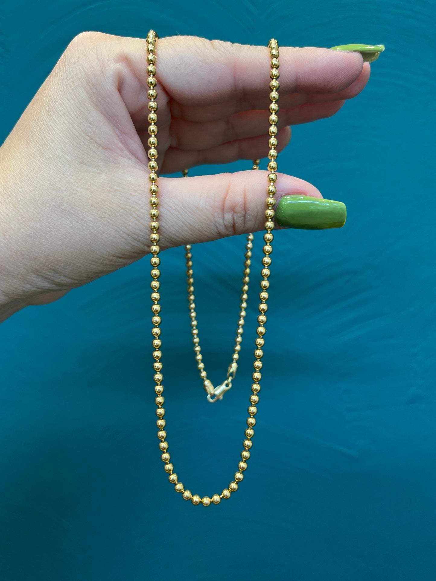 Cadena tejido militar lisa / 60cm / 18.5 gr / oro nacional