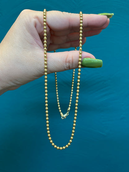 Cadena tejido militar lisa / 60cm / 18.5 gr / oro nacional