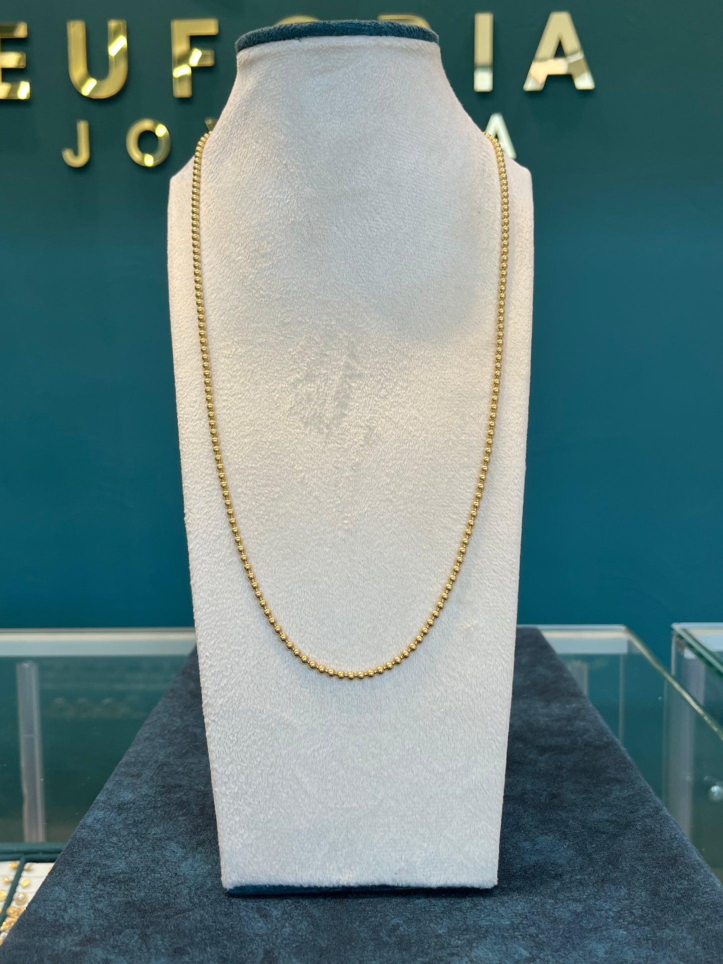 Cadena tejido militar lisa / 60cm / 18.5 gr / oro nacional