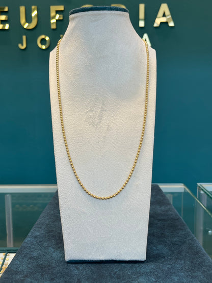 Cadena tejido militar lisa / 60cm / 18.5 gr / oro nacional