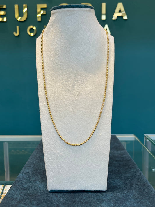 Cadena tejido militar lisa / 60cm / 18.5 gr / oro nacional
