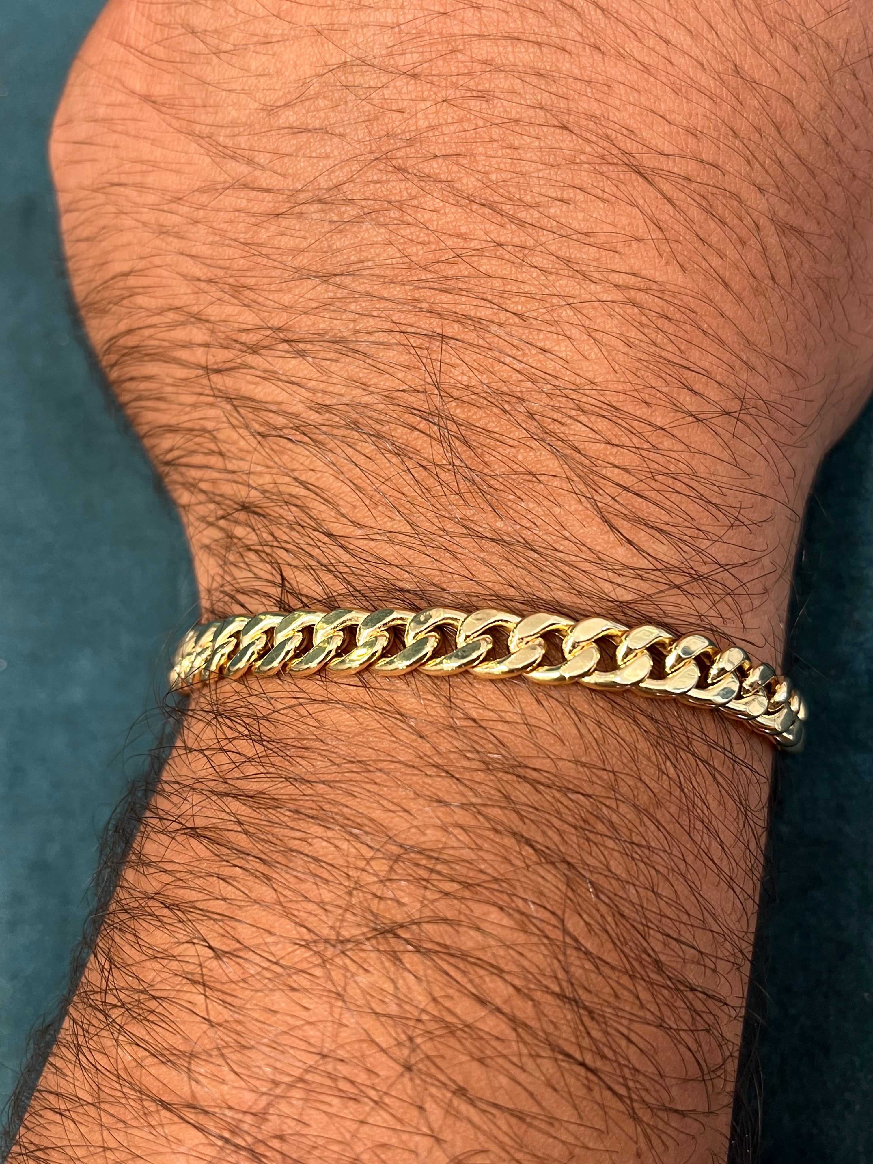 Pulso tejido cubano / 20 cm / 3.6 gr / oro italiano