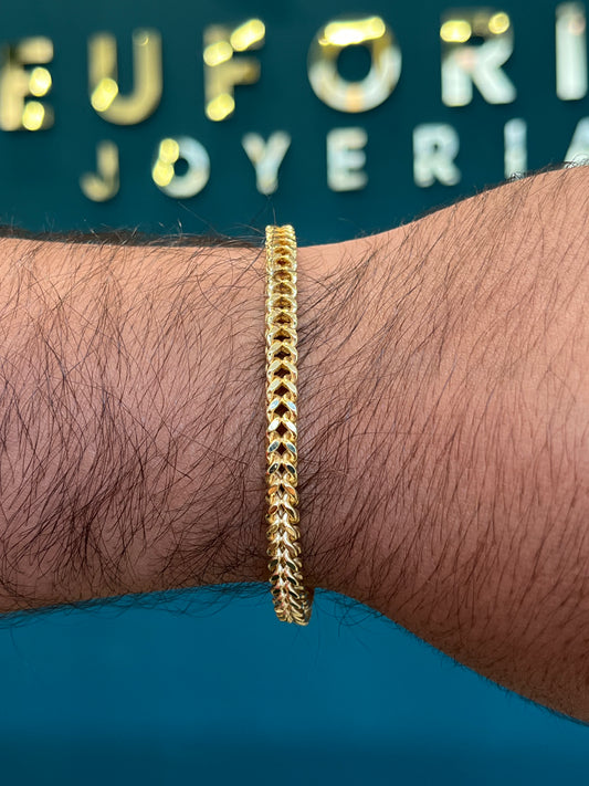 Pulso tejido franco / 19 cm / 10.6 gr / oro italiano