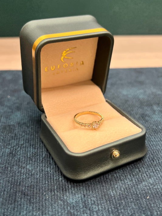 Anillo solitario de dama con circones