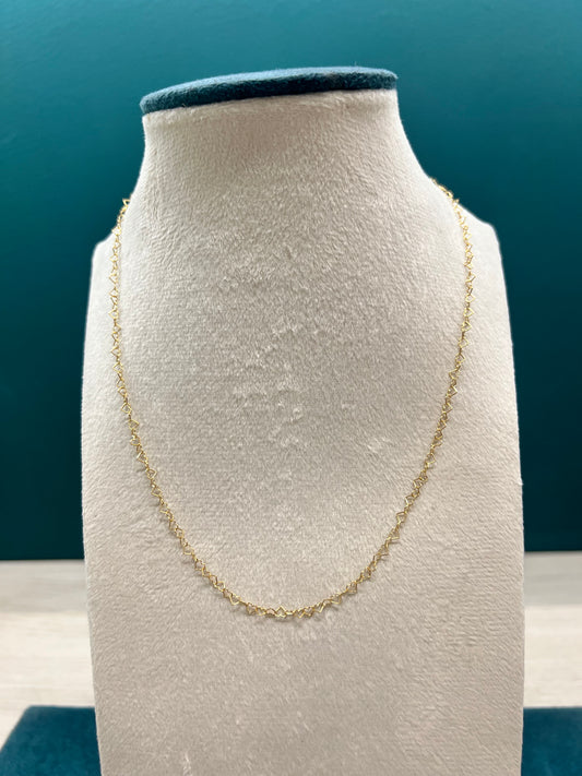 Cadena de dama en forma de corazón / 45 cm / 3.3 GR / oro italiano