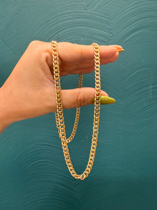 Cadena cubana caballero súper light -Oro italiana / 60 cm -6.9 gr