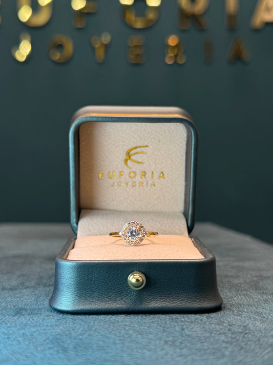 Anillo solitario circones / ORO NACIONAL