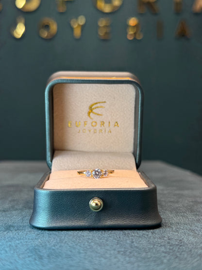 Anillo solitario circones oro amarillo